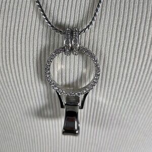 Authentic Origami Owl Eternity Lanyard Swarovski Crystals Badge Wheat Chain